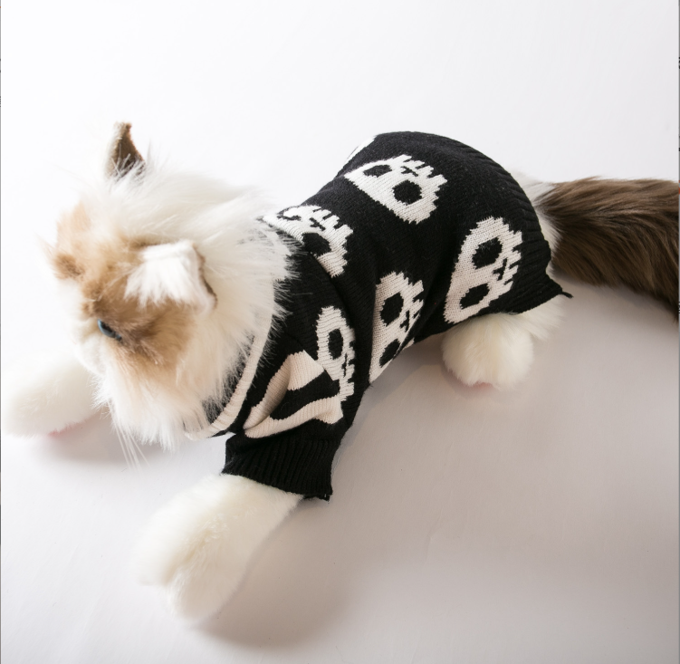 Skull Pattern Halloween Dog Sweater Knit Pet Costume for Dogs